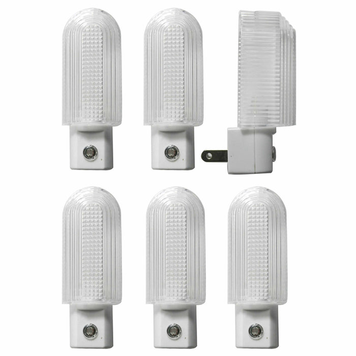 6 Pc Night LED Lamp Auto Light Sensor Lights Light Wall Plug In Automatic