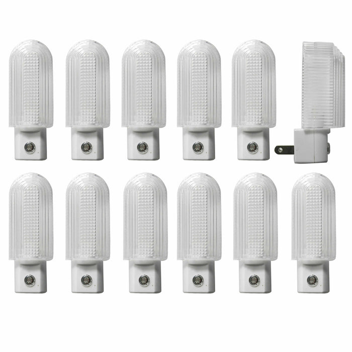 12 Pc Plug-in LED Night Lights Lamp Dusk Auto Light Sensor Hallway Kitchen Bathroom