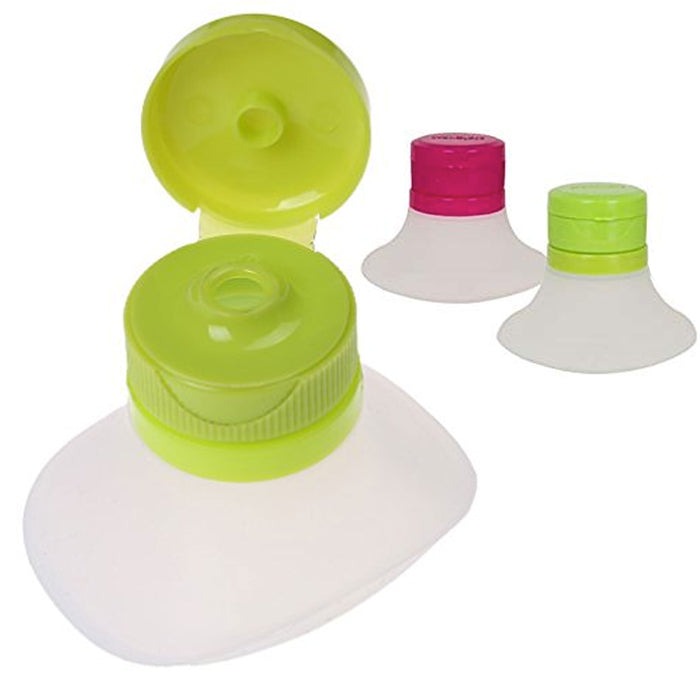 4 Pc Travel Saucer Condiment Container Salad Dressing Silicone Leak Proof Bottle