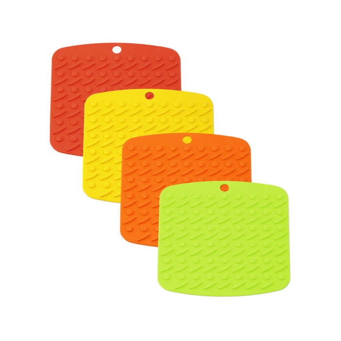 2 Premium Silicone Trivet Mats Hot Pads Heatproof Pot Holder Kitchen Oven Mitts