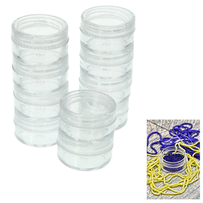 20 Pcs Clear Balm Cosmetic Jars Screw-On Lids Makeup Empty Plastic Container Pot