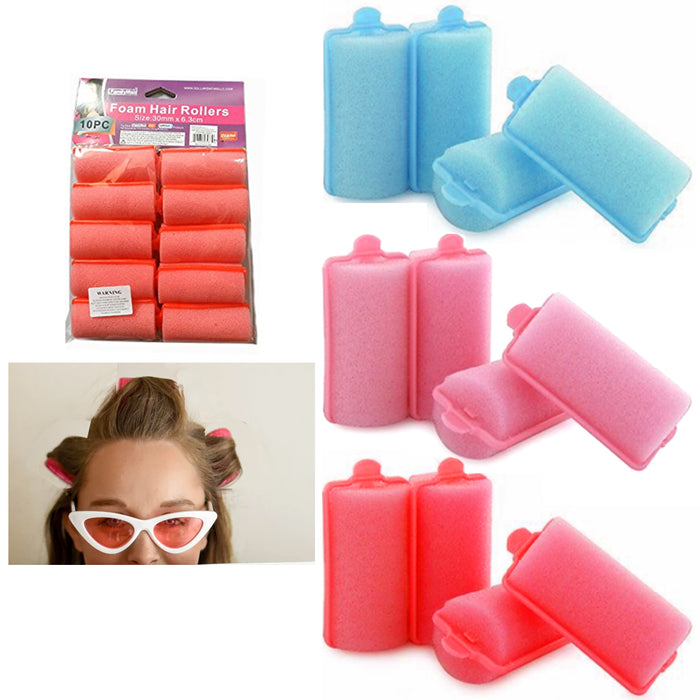 30 X Foam Hair Rollers Medium Soft Cushion Curlers Care Styling Curls Waves New