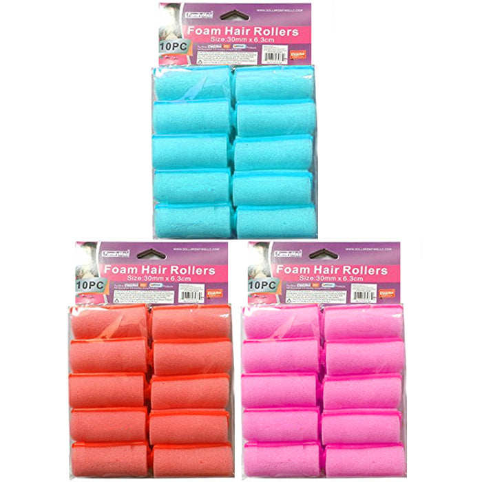 30 X Foam Hair Rollers Medium Soft Cushion Curlers Care Styling Curls Waves New