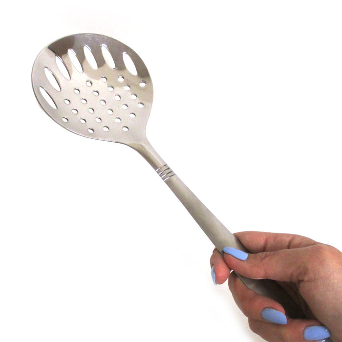 2 Stainless Steel Slotted Serving Spoon Cooking Utensil Kitchen Tools Perforated