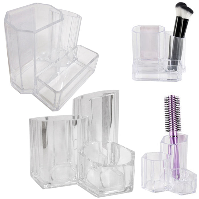 2 Clear Cosmetic Organizer Case Storage Jewelry Makeup Holder Box Vanity Make Up