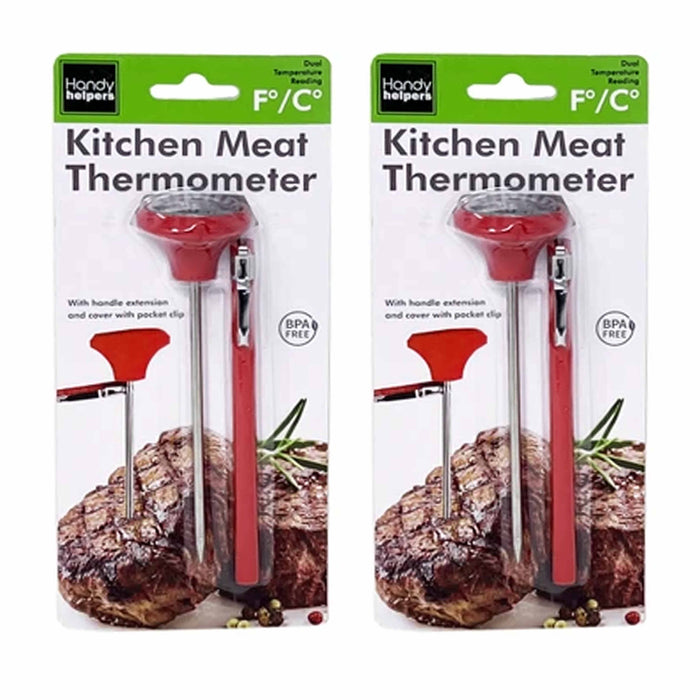 2 Packs Pocket Food Probe Meat Thermometer Handle Grilling Cooking BBQ Kitchen