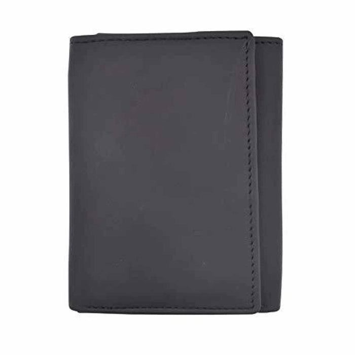 Men's Black Leather Wallet RFID Badge Sheriff Police Shield Security ID Holder