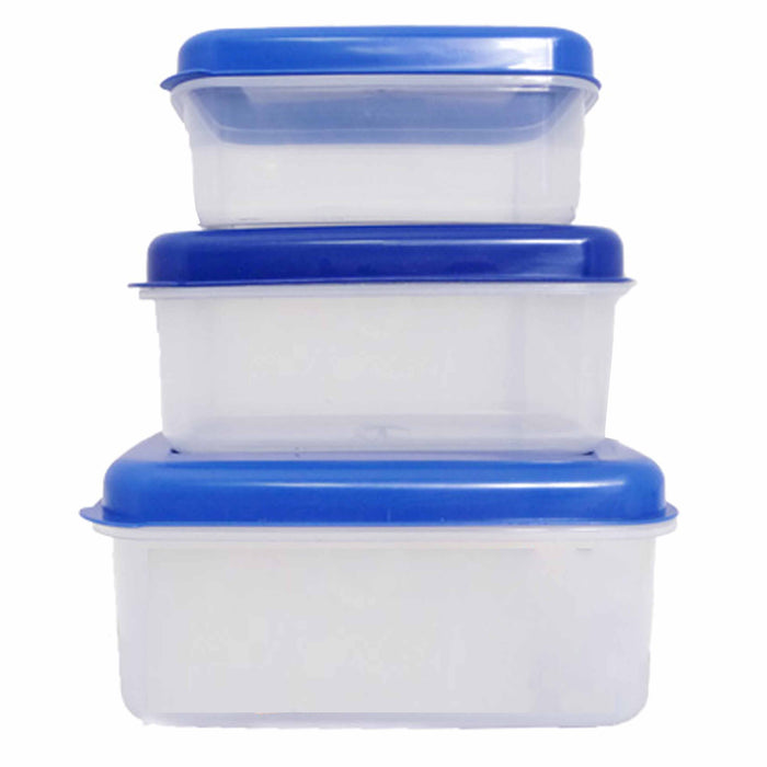 3 Assorted Rectangle Food Storage Meal Prep BPA Free Microwave Container W/ Lids