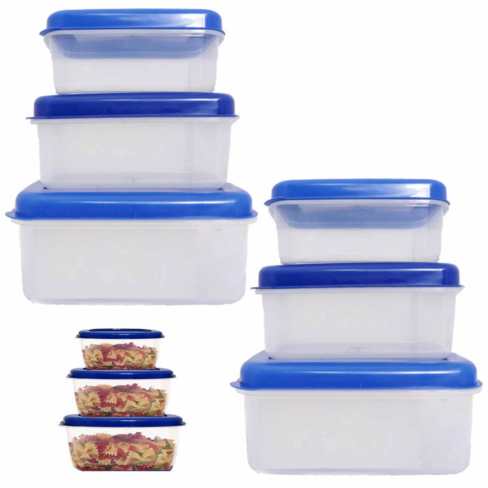 6 Pk Meal Prep Containers Lunch Box With Lids BPA Free Food Storage Rectangle