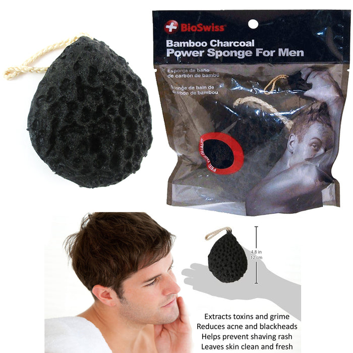 Cleansing Puff Konjac Bamboo Charcoal Sponge XL Skin Care Exfoliator Body Scrub