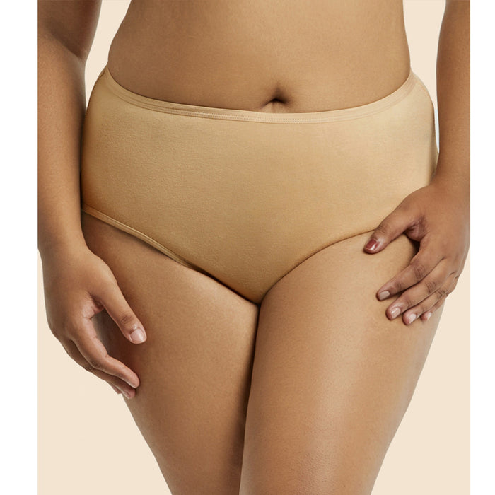 6 Women Plus Size Underwear Briefs Panties Bikini Full Coverage Cotton Solid 3XL