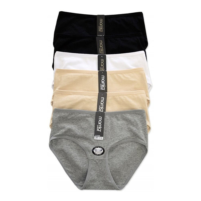 6 Pk Womens Underwear Briefs Panties Bikini Full Coverage Cotton Spandex Medium