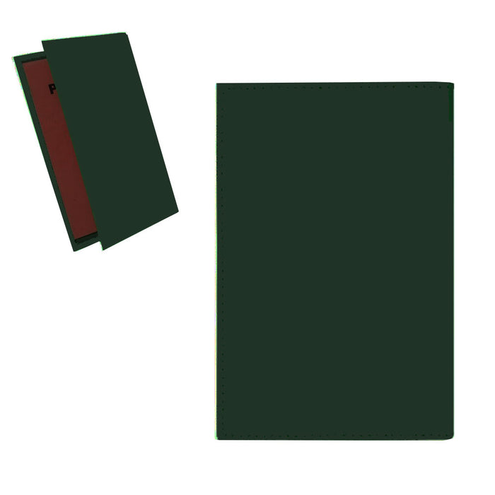 Genuine Leather Passport Holder Cover Wallet Travel Case Emblem Gold Dark Green