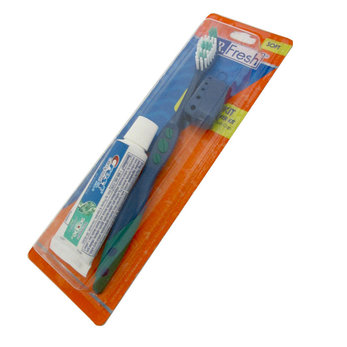 Toothbrush Toothpaste Kit Travel Set Crest .85 oz Holder 3 Piece Set Compact New