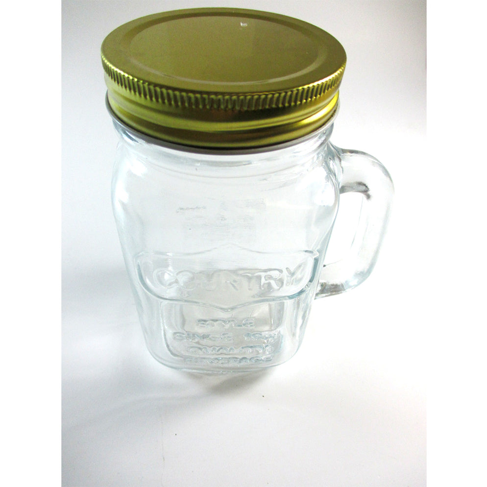 4 Mason Jar With Handle Mug Rustic Bridal Wedding Drinking Clear Glass
