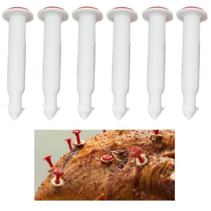 6 X Poultry Thermometers Cooking Kitchen Beef Chicken Turkey Timer Disposable