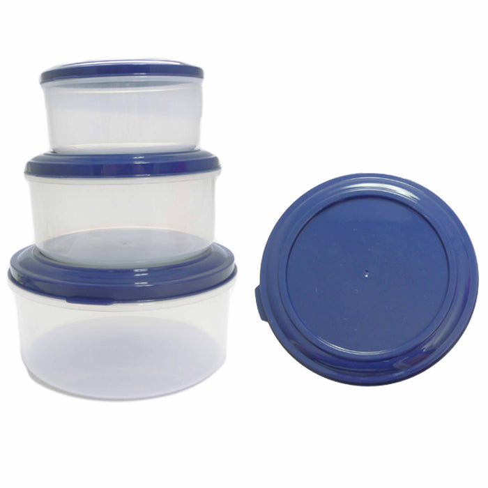 6 Pc Round Food Storage Containers Meal Prep Lunch Box W/ Lids Freezer BPA Free