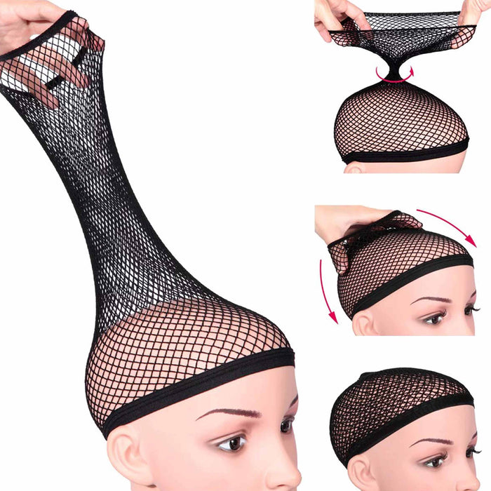 8 Pc Mesh Stocking Caps Hair Net Elastic Wig Fishnet Liner Weaving Snood Sleep