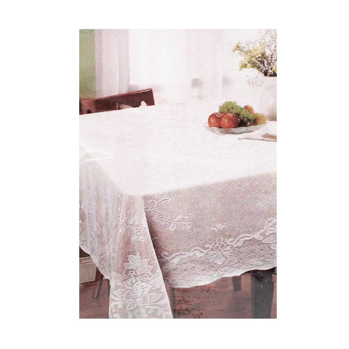 White Lace Solid Tablecloth 60" X 90" 100% Polyester Cloth Rectangle Cover Home