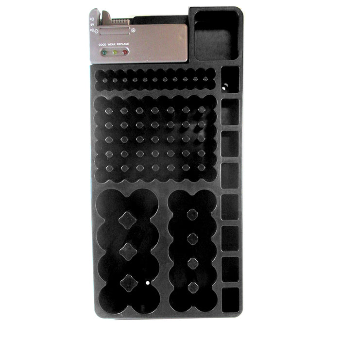 1 X 98 Battery Storage Organizer Removable Tester Storage Rack Holder AA AAA 9V