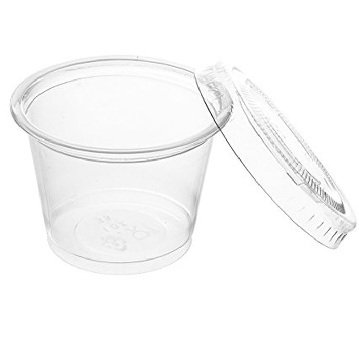 32 X Shot Glasses Lids 2.5 Oz Souffle Portion Cups Clear Plastic Bulk