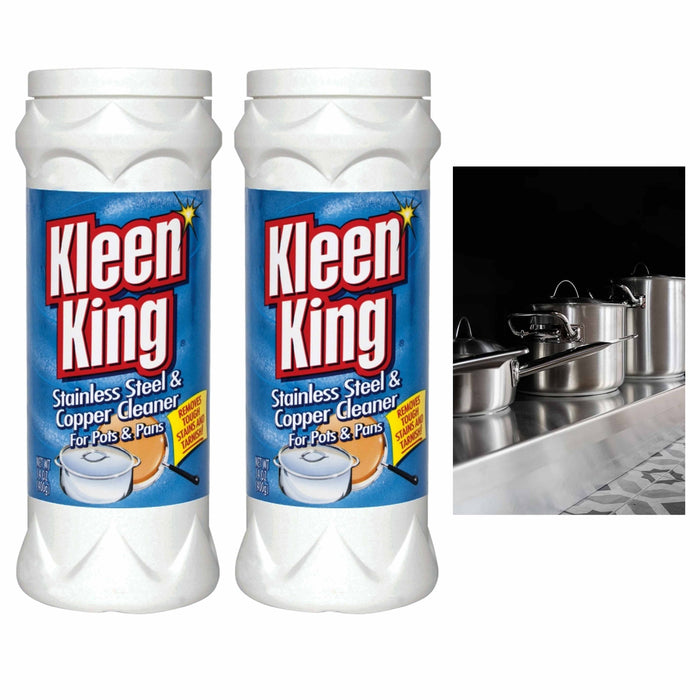 2 Kleen King Stainless Steel Copper Cleaner Pot Pans Remove Tarnish Tough Stains