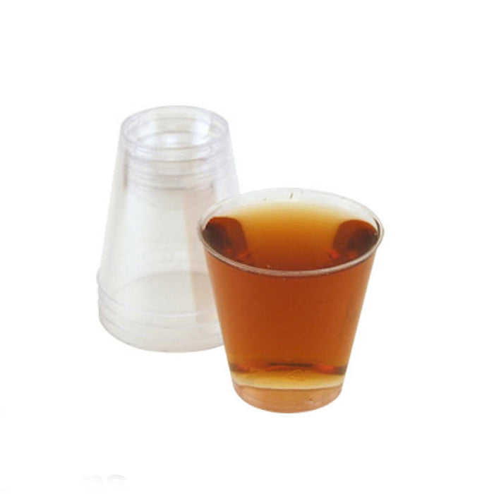 50 Mini Shot Glasses Clear Hard Plastic 1 Oz Disposable Party Cups Catering Bar