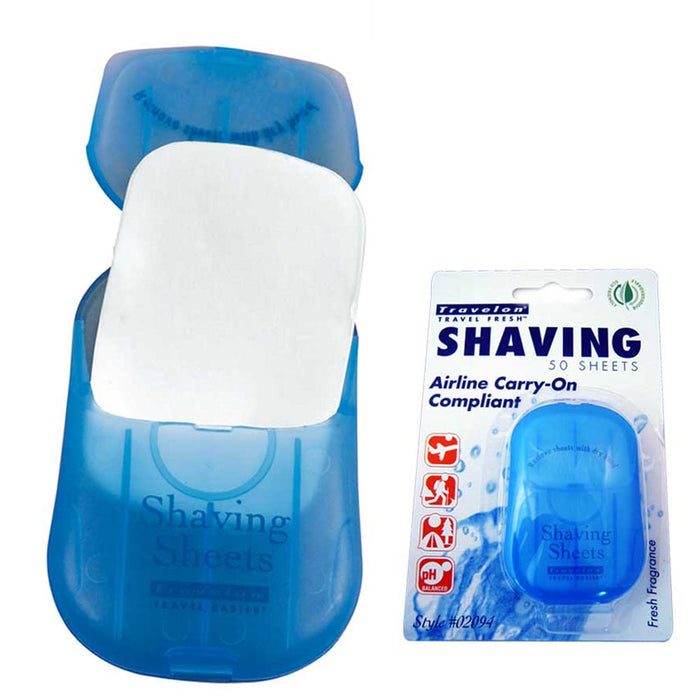 50 Pc Foam Shaving Sheets Travel Shave Cream Hygiene Skin TSA Compliant Carry On