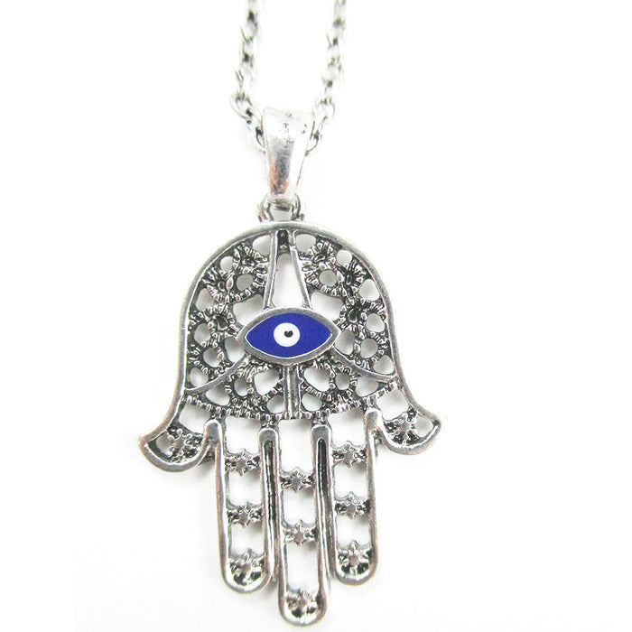 Hamsa Evil Eye Hand Charm Pendant Chain Necklace Fatima Good Luck Protection New