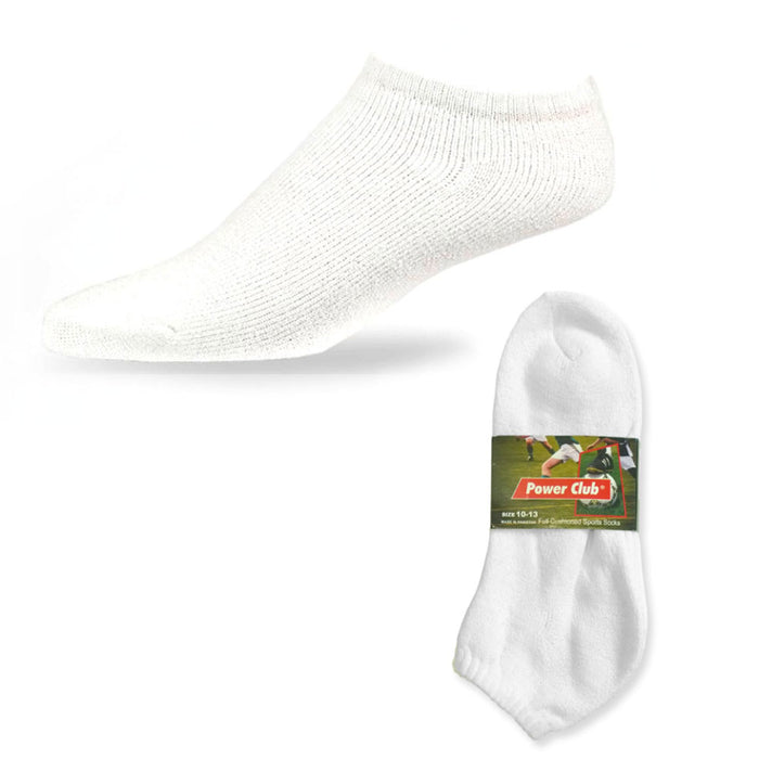 4 Pair Men Cushioned Sport Socks No Show Crew Athletic Basketball Size 10-13 WHT