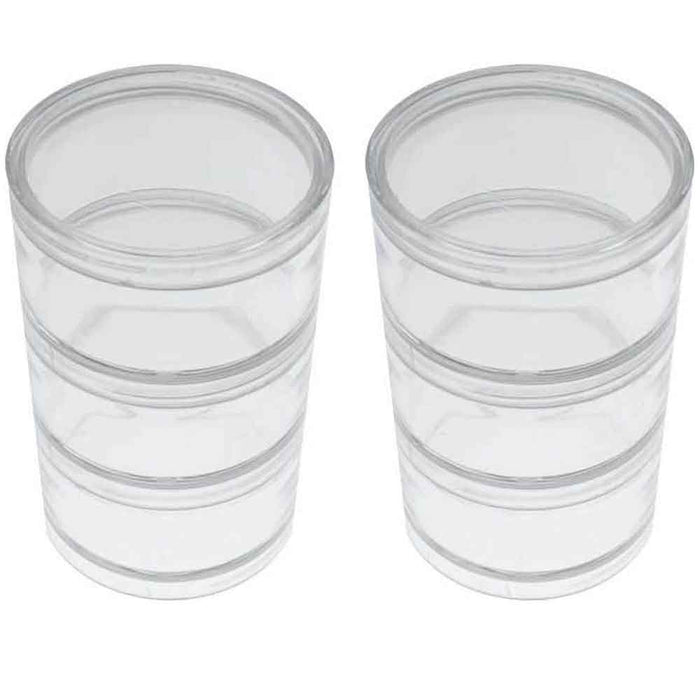 6 Empty Clear Jars 2" Cosmetic Screw-On Lid Travel Sample Cream Container Makeup