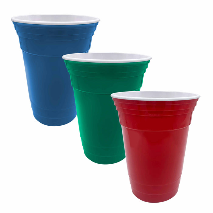 3 Pc Reusable Tumbler Beverage Party Cups Break Resistant Drinking PDQ Plastic