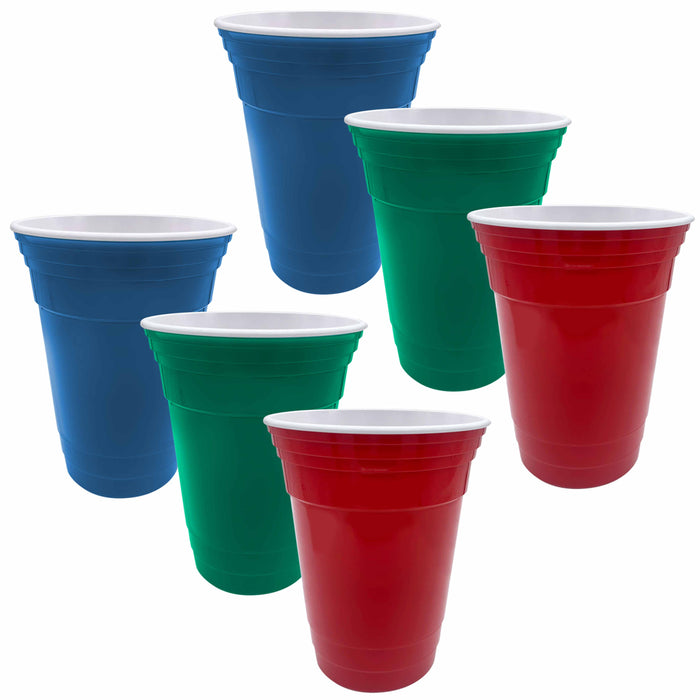 6 Pc Party Cups Break Resistant Plastic Tumbler Beverage Drinking PDQ Reusable