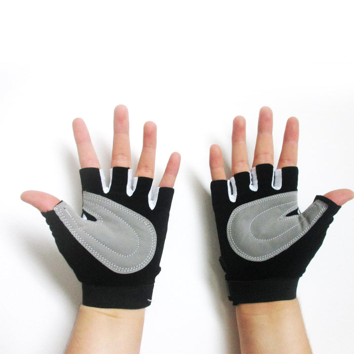 Cycling Gloves Padded Half Finger Bicycle MTB Bike Sports Strap Size M-L Black