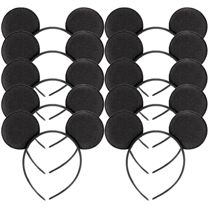 10 Pcs Black Minnie Mouse Ears Headbands Fashion Mickey Costume Party Head Band