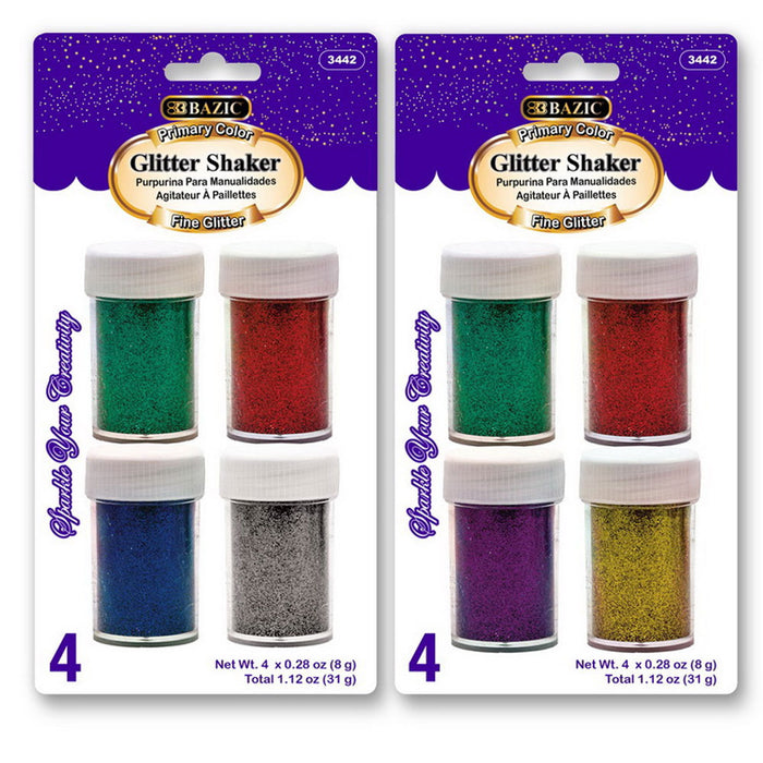 8 Assorted Color Glitter Jars Shaker Art Crafts Party Decor 0.28 oz Each