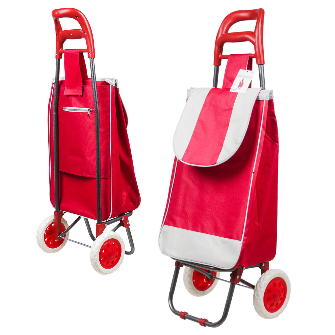 Grocery Bag Shopping Cart Dolly Holder Wheel Utility Rolling Fabric Fo