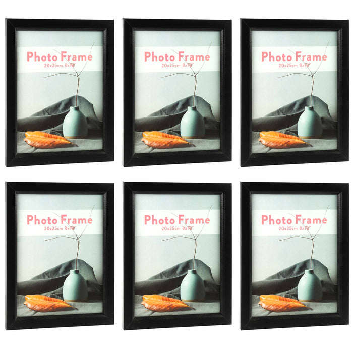 6 Black Wood Picture Frames Poster Wall Decor Photo Display Pic Collage 8"X10"