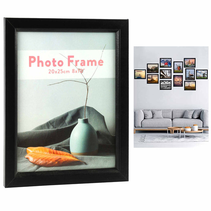 12 Pc Poster Picture Frames Photo Image Decor Collage Black Wood Display 8"X10"