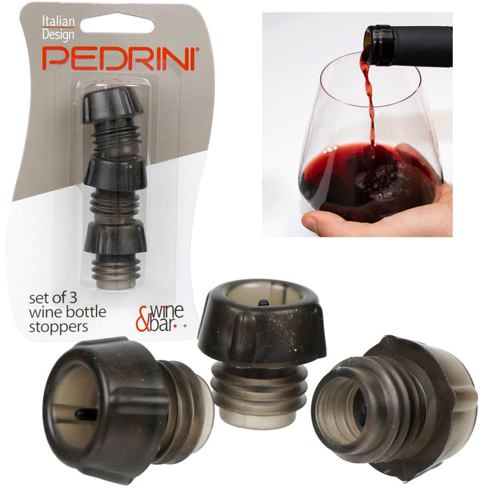 3 Pc Wine Bottle Cork Stopper Plug Vacuum Seal Winery Sealer Top Airless Saver