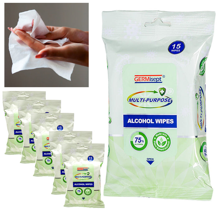 90ct Multipurpose Alcohol Wipes Wet Naps Napkins Towelettes Plant Based Cleaning