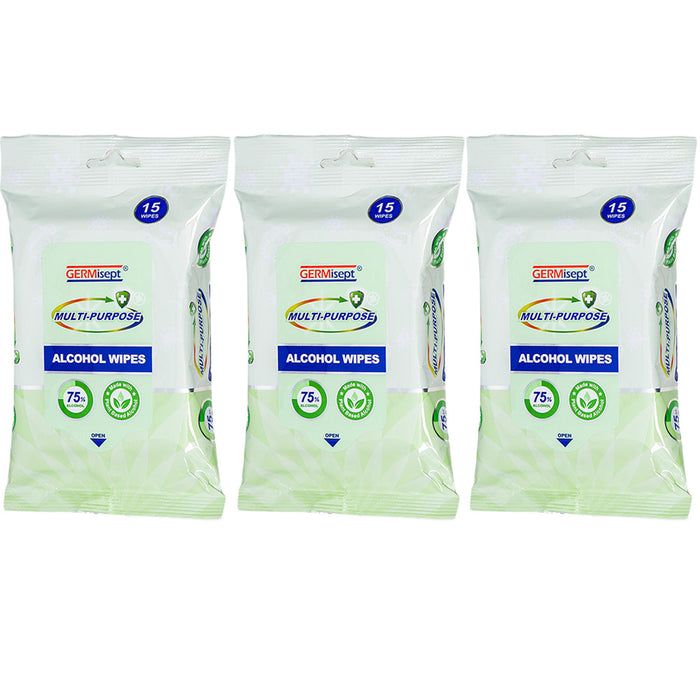 45ct Multipurpose Alcohol Wipes Wet Naps Napkins Towelettes Plant Based Cleaning