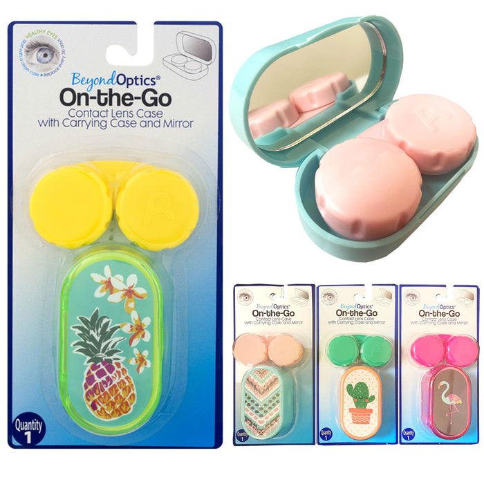 1 Pk Contact Lenses Lens Case Mirror Travel Kit Storage Box Carrying Container