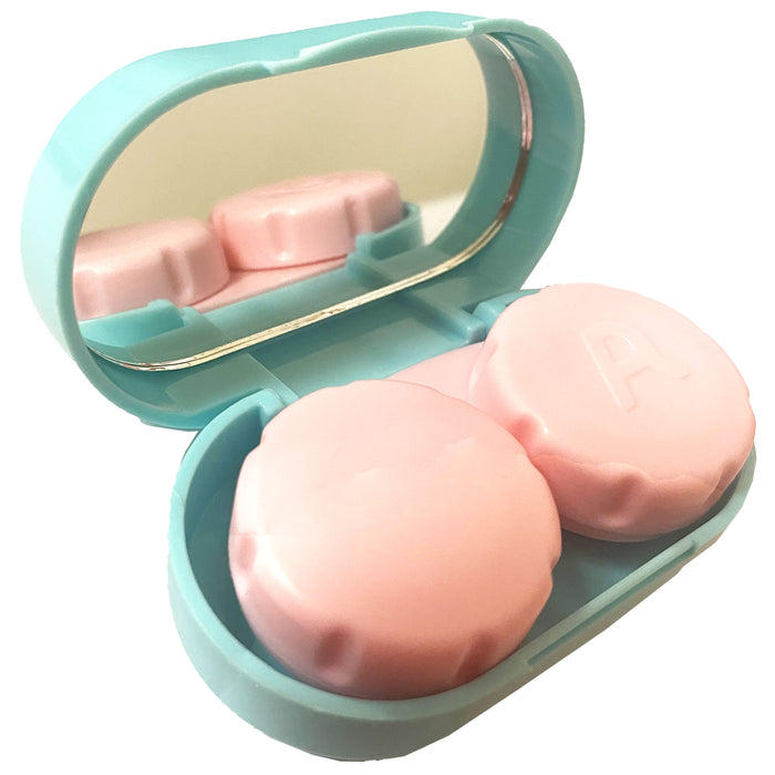 2 Packs Contact Lens Carrying Case Mirror Travel Kit Lens Container Storage Box