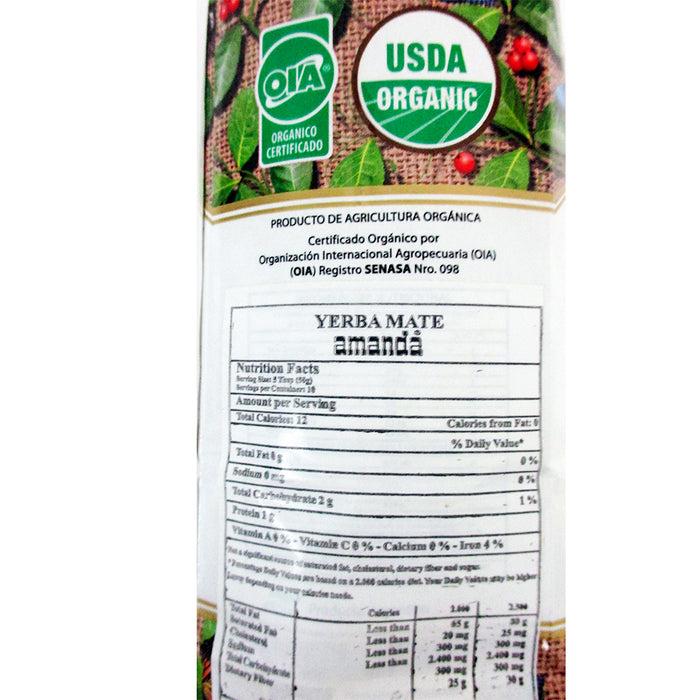Yerba Mate Amanda Organica 1/2 KG Argentina Tea Loose Herbal Bag 1.10 lb Detox