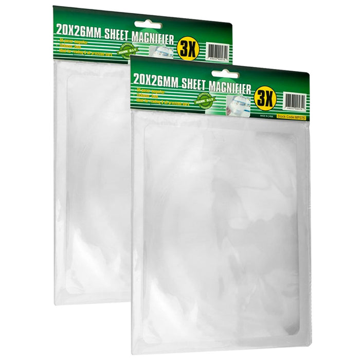 2 Pack Full Page Magnifying Sheet 3X Magnifier Lens Reading Books Glass Loupe