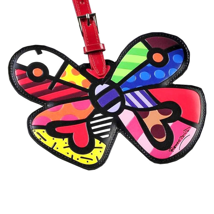 Romero Britto Luggage Tag Butterfly Heart Travel Bag ID Name Suitcase Baggage