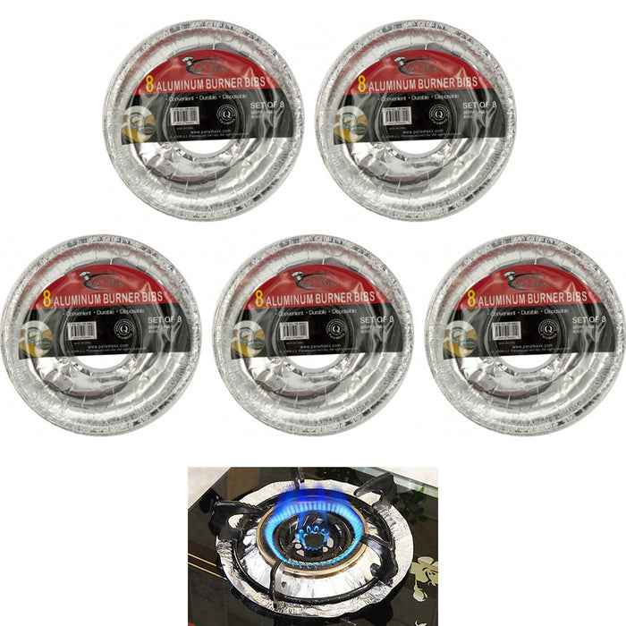 40 X Aluminum Burner Bib Foil Round Gas Oven Liners Covers Wholesale 8.75" !