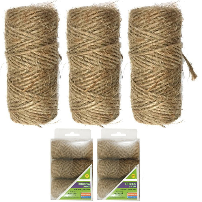 6 Jute Twine String 98.4' Cord Rope 30m Crafts DIY Art Gift Garden Decor Tan
