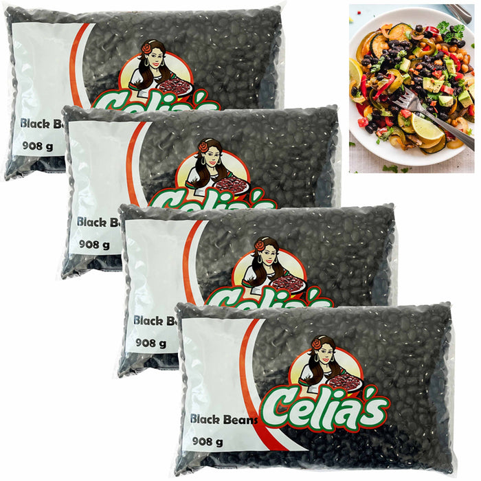 4 Bags Bulk Dry Black Beans 8lbs Legume Vegan Vegetarian Fiber Protein Source